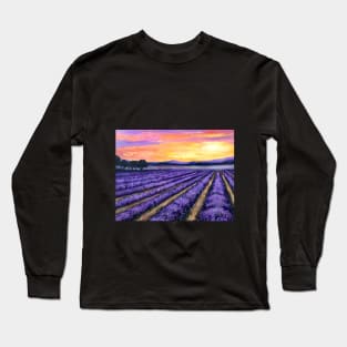 Sunrise over Lavender Long Sleeve T-Shirt